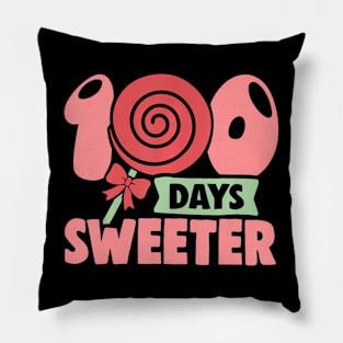 100 Days Sweeter  100th Day of School Teacher Kids Pillow