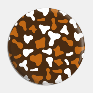 Choco Caramel White Dairy Cow Print Pattern Pin