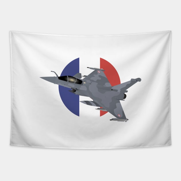 Rafale French Jet Fighter Tapestry by NorseTech
