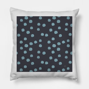 Polka Dots - Turquoise & Gray Pillow