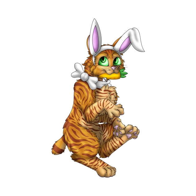 Bobtail BunnyCat: Ginger Tabby (White) by spyroid101