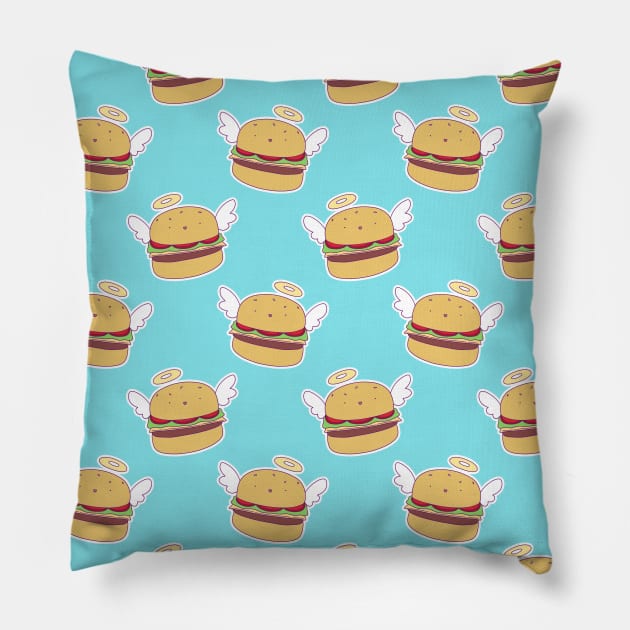 Angel Burger Pattern Pillow by saradaboru