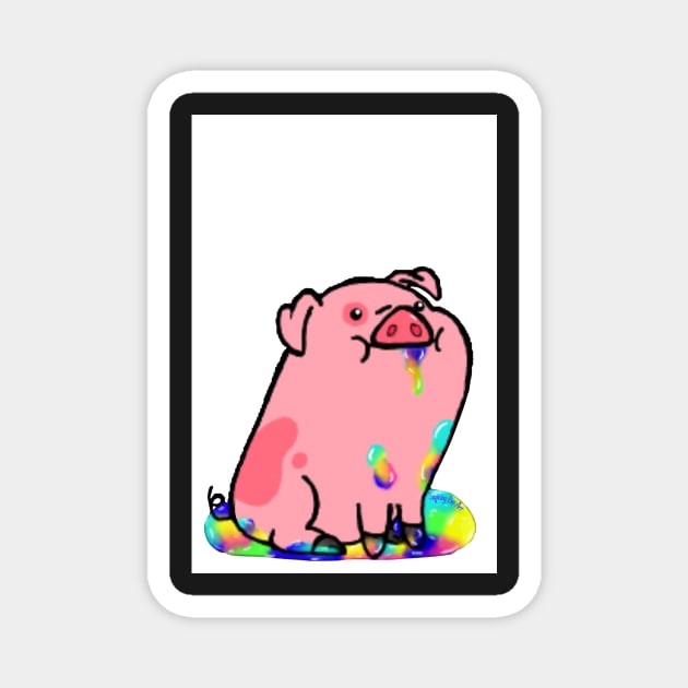 Trippy Pig Magnet by SquishyBeeArt