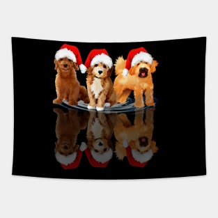 Shadow Doddle Dog Christmas Sweatershirt Cute Doodle Santar Hat Gift Tapestry