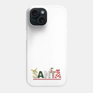 Santa in Big Letters Phone Case