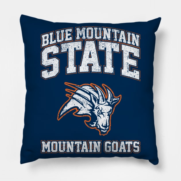 Blue Mountain State Mountain Goats Pillow by huckblade