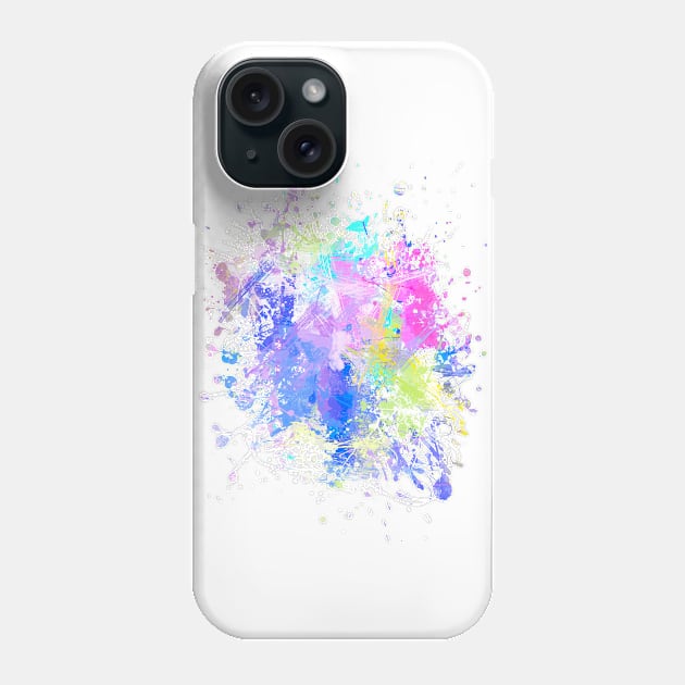 Abstract Vibrant Multicolor Brush Strokes and Splatters 1 Phone Case by Cato99