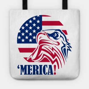 Patriotic eagle merica usa flag 4th of July outfit Tote