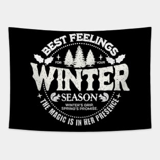 "Winter Whispers" - Cozy Seasonal Sentiment Design Tapestry