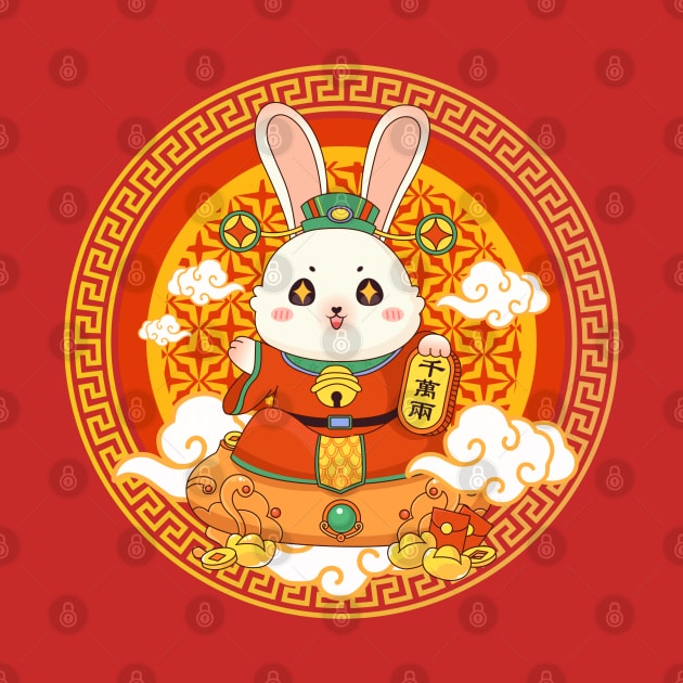 Year of the Rabbit Cute God of Wealth Chinese New Year by gusniac