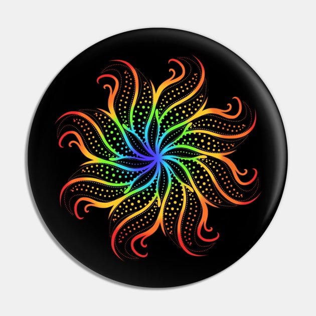 Trippy Rainbow Mandala Pin by nataliesnow24