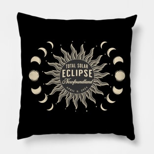 Total Solar Eclipse Newfoundland Canada April 2024 Pillow