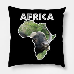 African Wildlife Continent Buffalo grass Pillow