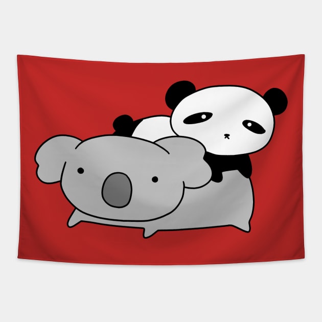 Koala and Little Panda Tapestry by saradaboru