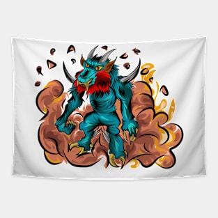 Dragonwolf Demon Monster Tapestry