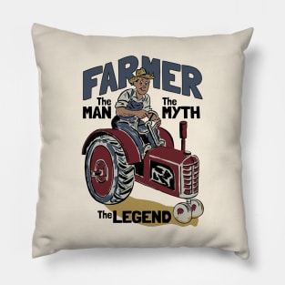 Vintage Happy Farmer Pillow