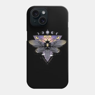 Death Head Moth Gothic Triangle Moon Phase Art Phone Case