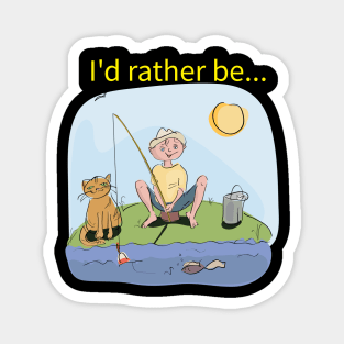 rather be fishing Magnet