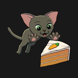 Oriental Shorthair Cat excited to eat Carrot Cake T-Shirt