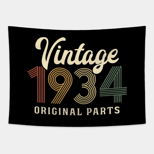 Vintage 1934 Original Parts 90th Birthday Gift Tapestry by Cuteness Klub