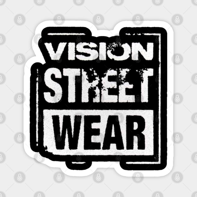 Vision Street Wear Skateboarding Disstresed 1980s Original Aesthetic Tribute 〶 Magnet by Terahertz'Cloth