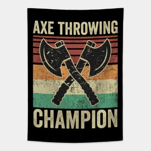 Funny Axe Throwing Champion Retro Vintage Tapestry