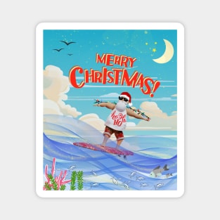 Santa Claus Surfer Magnet