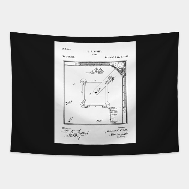 Baseball Patent - Sports Fan Softball Baseball Art - White Tapestry by patentpress