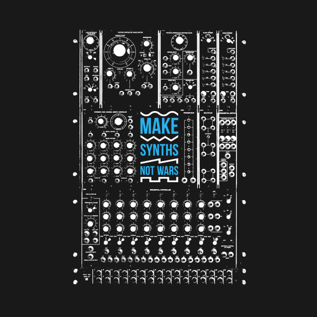 Make Synths Not Wars / Modular / White by Synthshirt