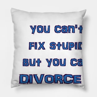 you can't fix stupid but you can DIVORCE it Pillow