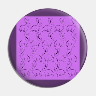 Purple Lilac Bunny Rabbits Pin