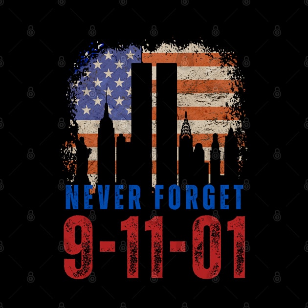 retro Never Forget 911 New York World Trade center Anniversary by Shean Fritts 