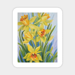 Daffodils Watercolor Painting Magnet