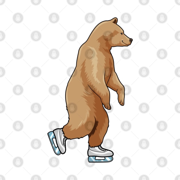 Bear at Ice skating with Ice skates by Markus Schnabel