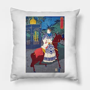 American Woman Riding Side-Saddle Pillow