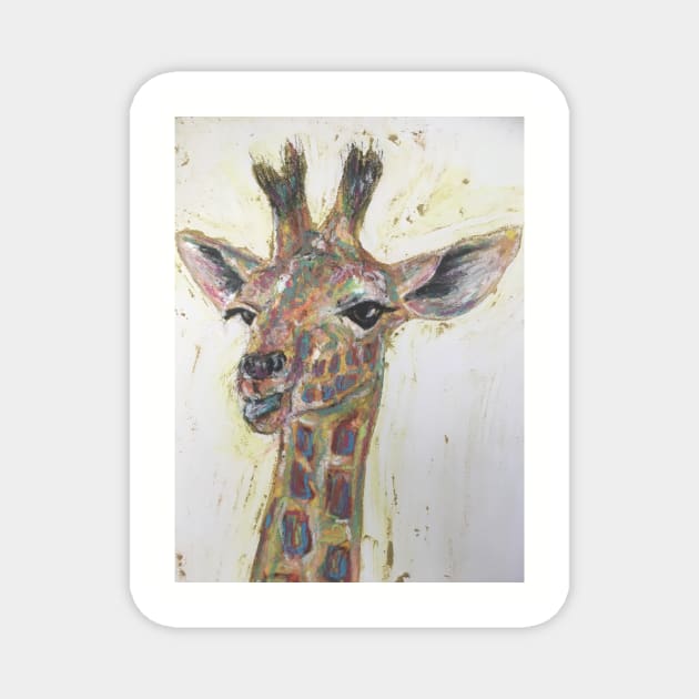 Colourful Baby Giraffe Magnet by Merlinsmates