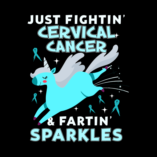 cervical cancer funny unicorn farting sparkles by TeesCircle