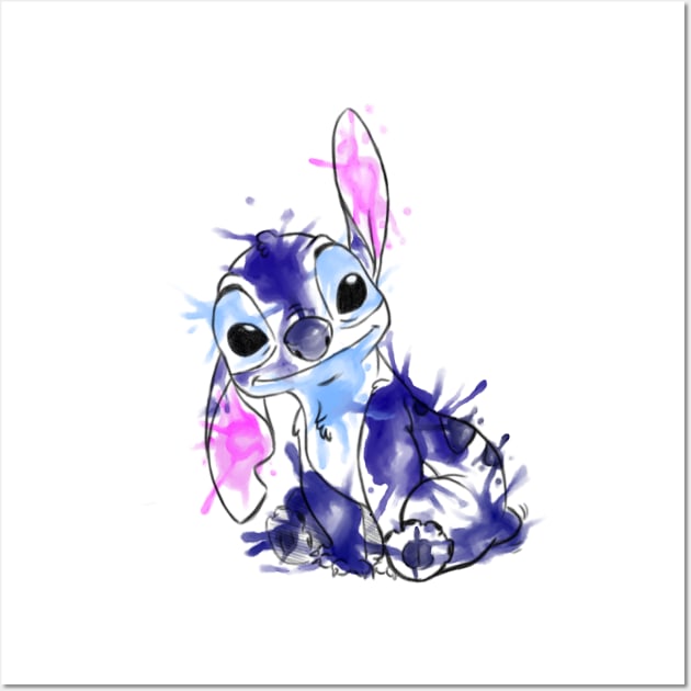 Stitch Watercolor Painting Ideas - Stitch Drawing from Lilo and Stitch