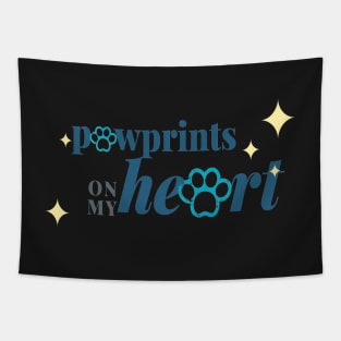 Pawprints on my Heart dog animal lover sparkle Tapestry