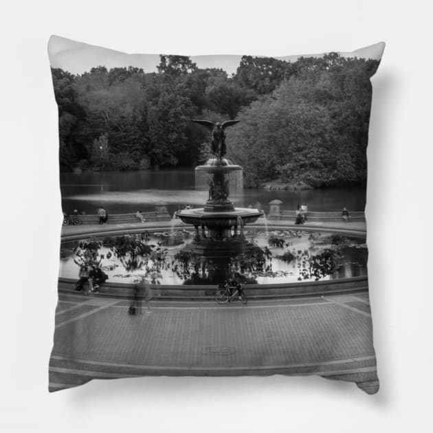 Central Park Black and White Pillow by igjustin