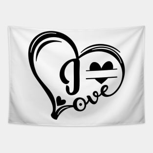 letter i monogram in the shape of love Tapestry