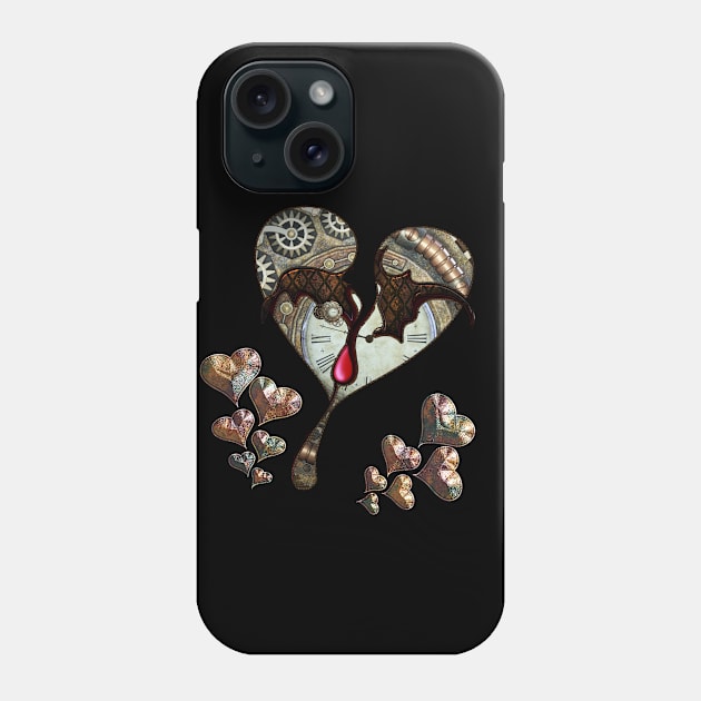 Wonderful elegant steampunk heart with clocks and gears Phone Case by Nicky2342