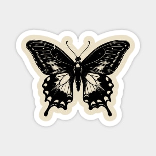 Linocut butterfly in the grunge style, y2k aesthetic Magnet