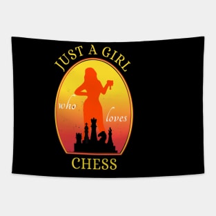 Just A Girl Who Loves Chess vintage sunset Tapestry