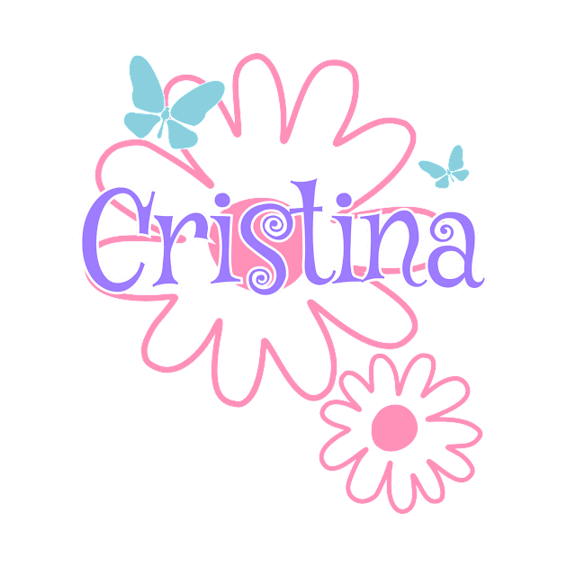 Cristina Girls Name Daisy Butterflies by xsylx