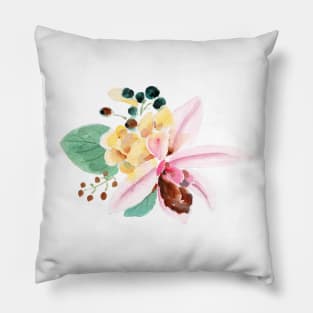 pink orchid arrangement Pillow