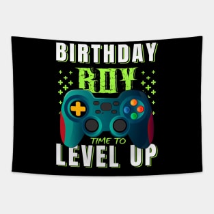 Birthday Boy Time To Level Up Funny Video Game Boys Tapestry