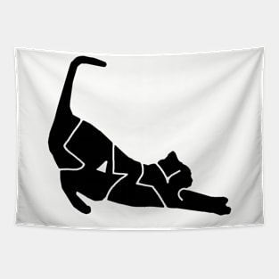 Lazy Cat - Black Typography Tapestry