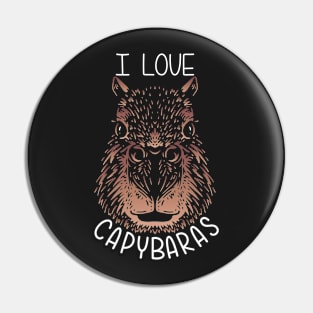 I Love Capybaras Pin