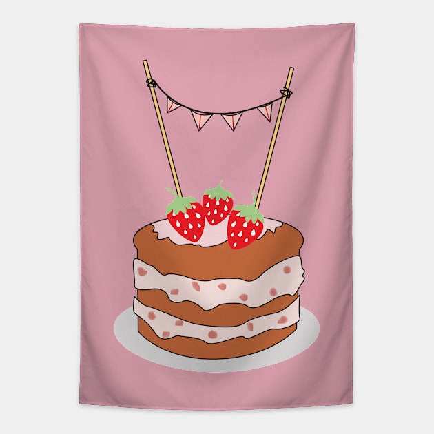 Strawberry Cake Tapestry by CTstudio